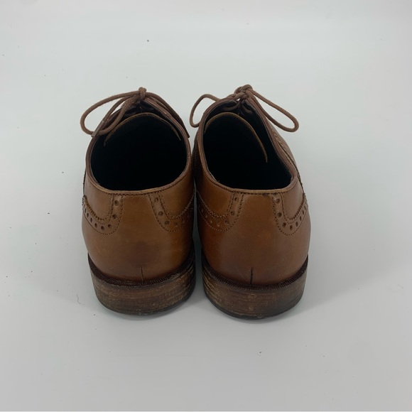 Cole Haan Men’s British Tan Leather Lace Up Wingtip Oxford Dress Shoes Size 8.5 - Picture 6 of 11